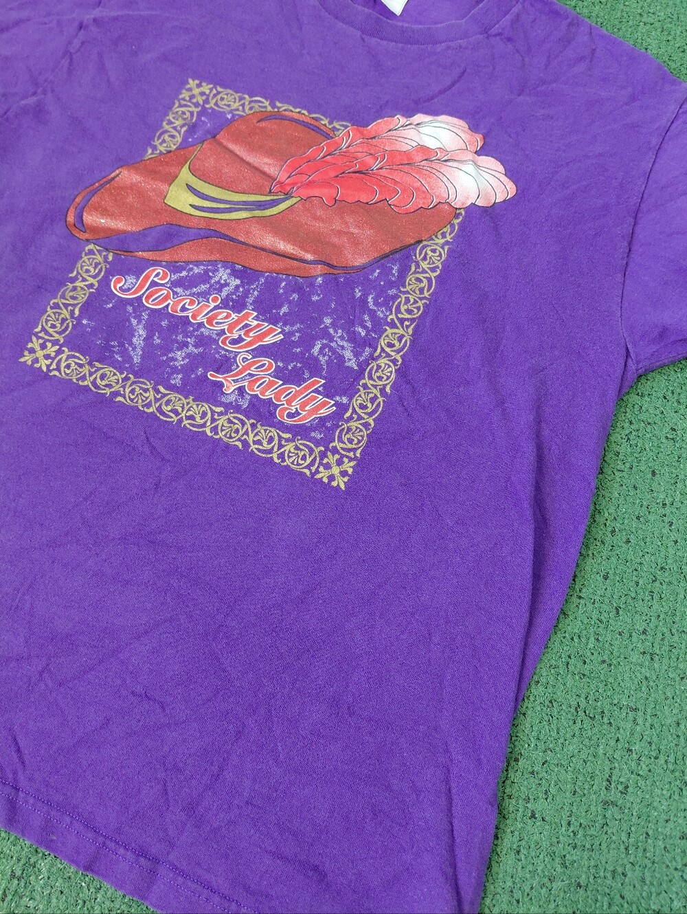 VINTAGE 2004 Womens Red Hat Society "Society Lady" Purple T Shirt Sz Large - Picture 4 of 6